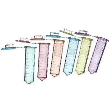 2.0 mL SuperClear&reg; Microcentrifuge Tubes with Attached Caps, Assorted Colors, in Resealable Bag