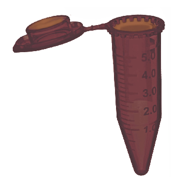 5.0 mL UVSafe&reg; Centrifuge Tubes with Attached Caps, Amber, in Resealable Bag
