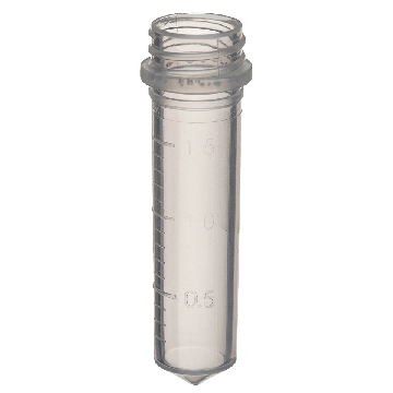 SuperClear&reg; 2.0 mL Screw Cap Microcentrifuge Tubes with Caps, 50 per Bag, Sterile