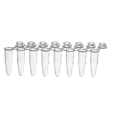 PurePlus&reg; 0.2 mL 8-Well PCR Tube Strips with Individually Attached Clear Flat Caps