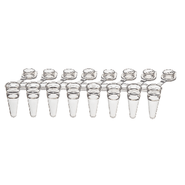 PurePlus&reg; 0.1 mL 8-Well Low Profile PCR Tube Strips with Individually Attached Clear Flat Caps