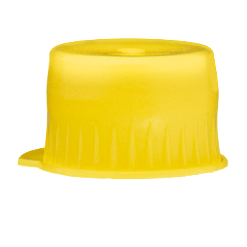 Over Fit Style Caps for 10 mm Culture Tubes, Yellow Color, in Bags