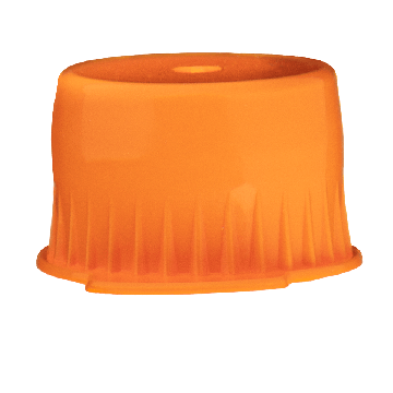 Over Fit Style Caps for 10 mm Culture Tubes, Orange Color, in Bags