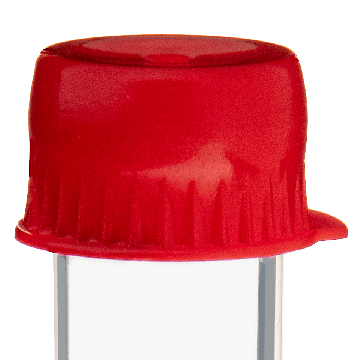 Over Fit Style Caps for 10 mm Culture Tubes, Red Color, in Bags